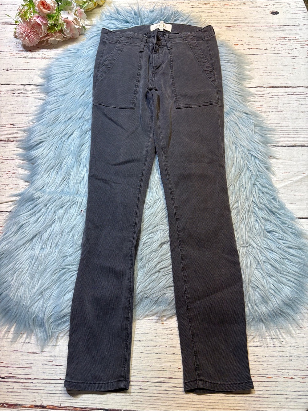 THE GREAT. Charcoal Grey Ribbed Pants sz 25